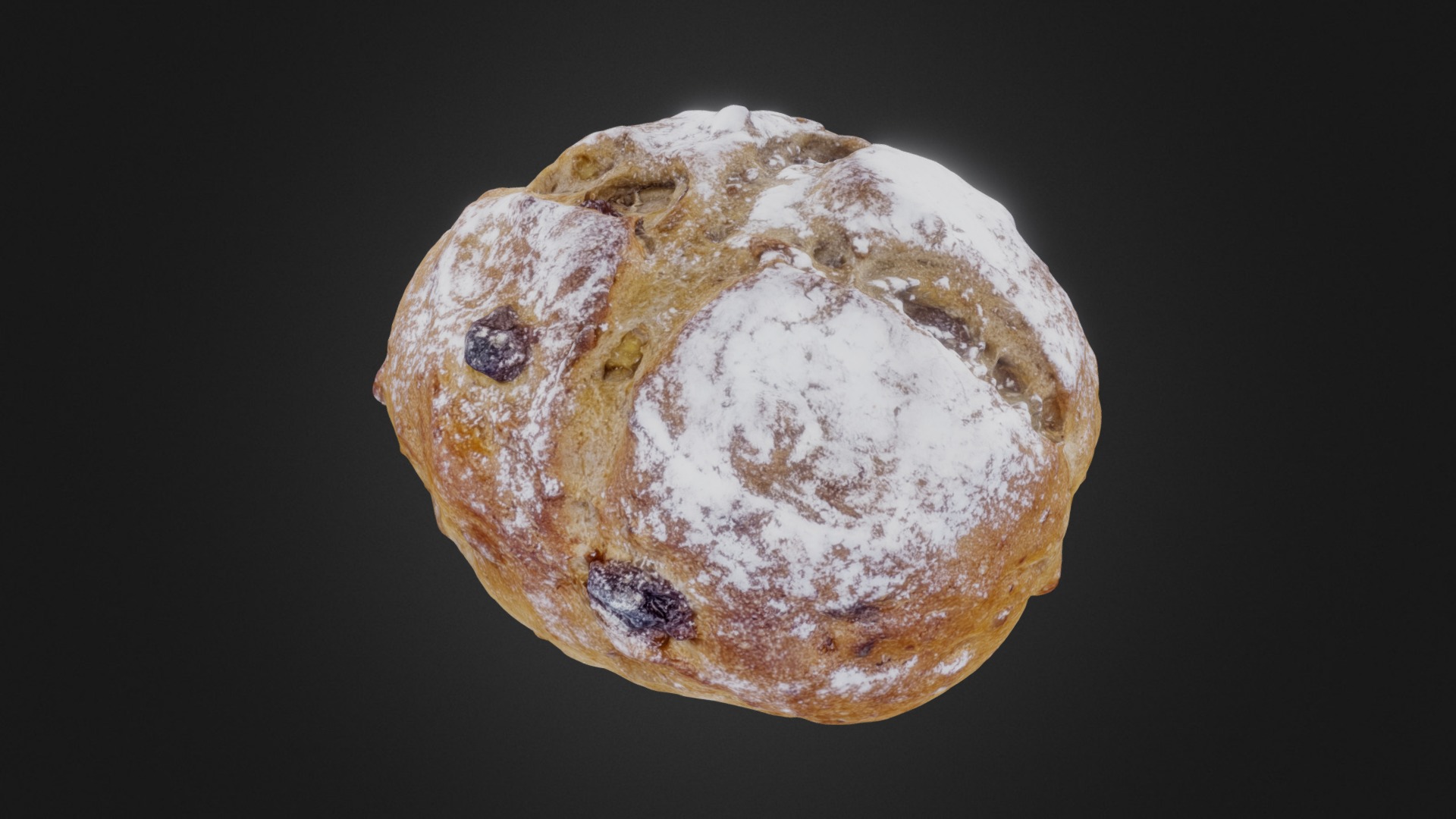 3D model Raisin Bread 黑麥鄉村核桃 - This is a 3D model of the Raisin Bread 黑麥鄉村核桃. The 3D model is about a close up of a planet.