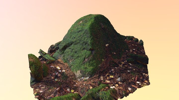 Stone with Moss 3D Model