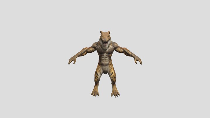 Tigerstripe Theropod 3D Model