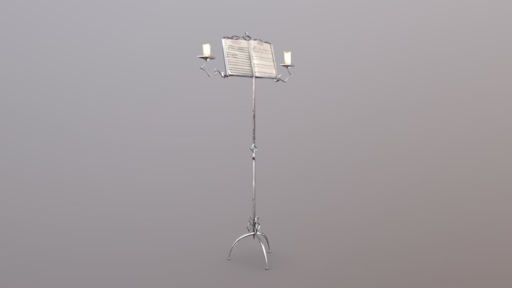 Music stand v1 (Game ready) 3D Model