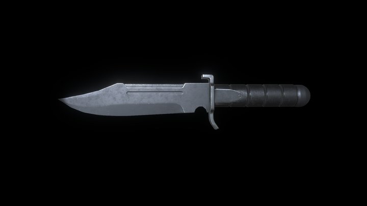 PBR Commando Knife 3D Model