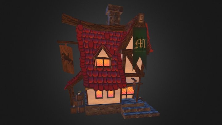 Medieval Merchant House 3D Model