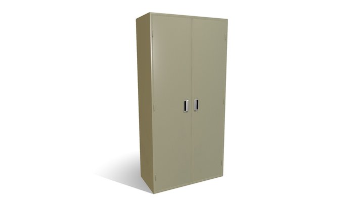 Realistic Low-poly Metal Cabinet 3D Model