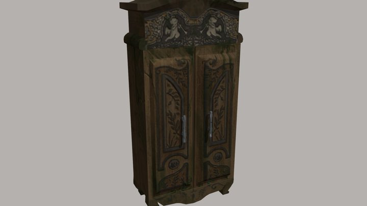 low poly wardrobe 3D Model