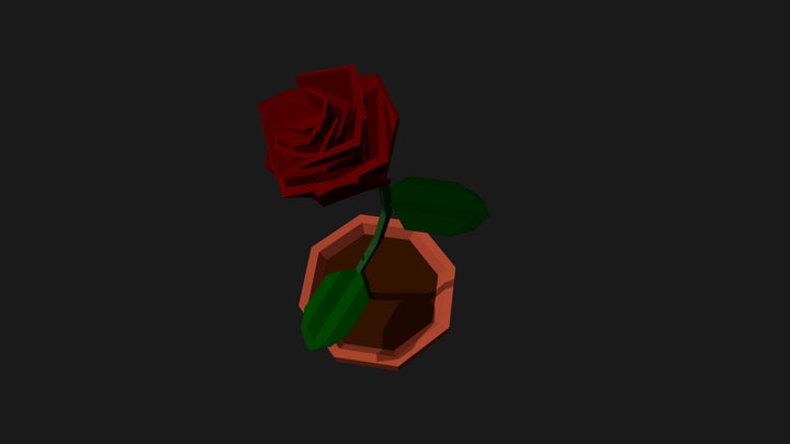 Low poly Rose 3D Model