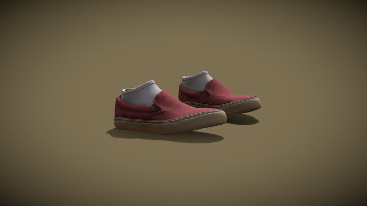 Red Slipons 3D Model