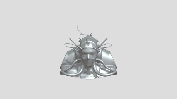 Futuristic cyborg with headgear 3D Model