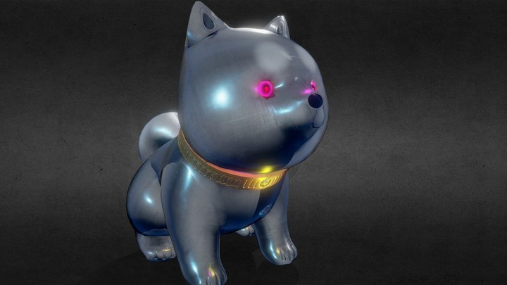 Cyberpunk: Metallic Shiba Inu 3D Model