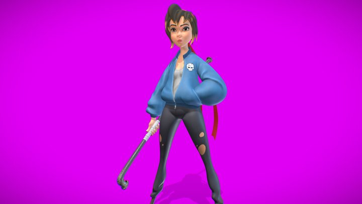 Stylized Character Girl 3D Model