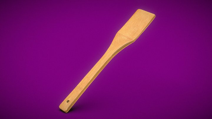 Bamboo Wooden Kitchen Spatula 3D Scan accessory 3D Model