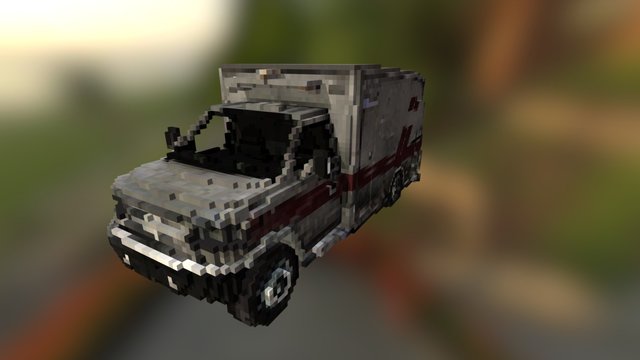 Voxel Ambulance Wrecked – Modello 3D gratuito STL