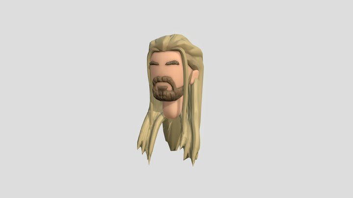 Thor Hair and Beard 3D Model
