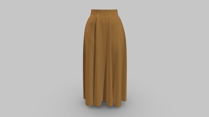 Fashionable Long Skirt Design 3D Model