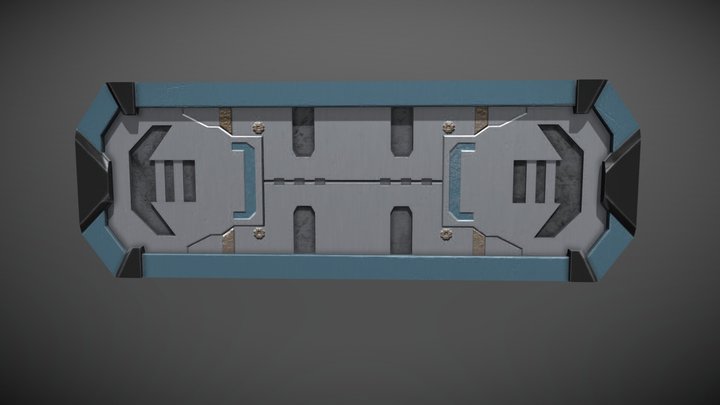 Sci-fi corridor's doors 3D Model