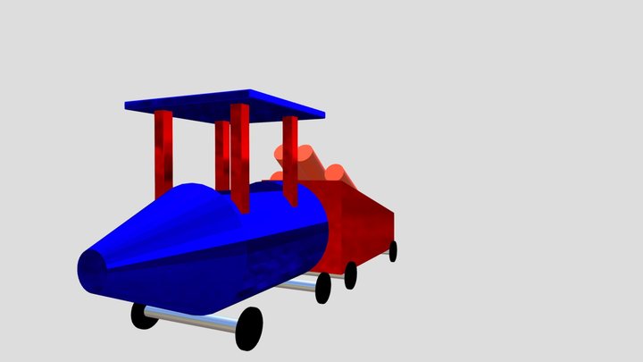 Low Poly Train 3D Model