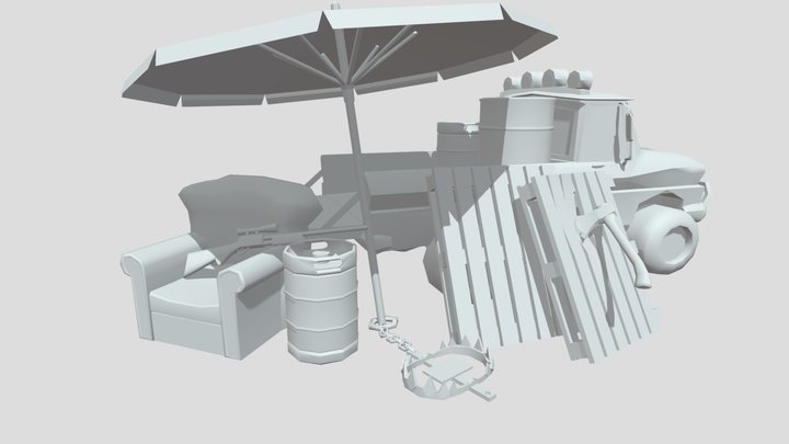 Forest Loner - 5 Modeled props 3D Model