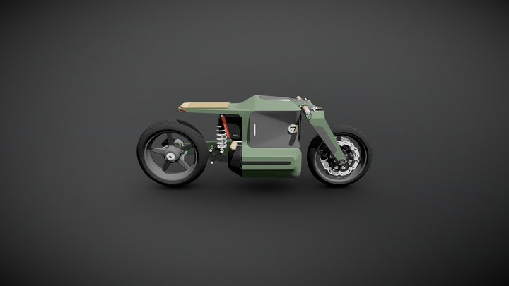 Futuristic Electric Motorcycle 3D Model