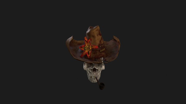 Old Cow-Boy Skull 3D Model