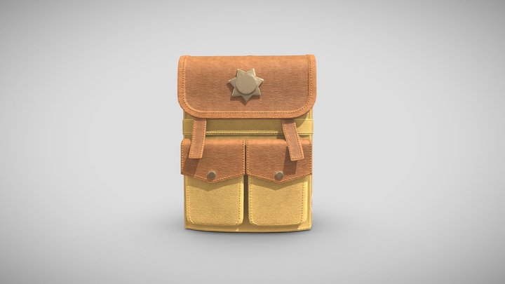 Canvas backpack 3D Model