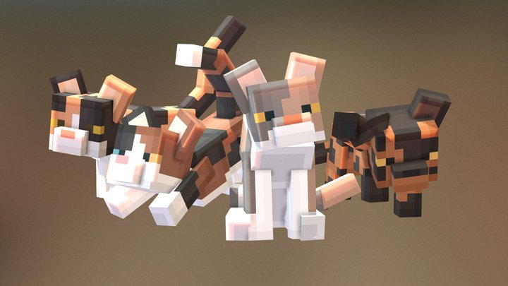 Minecraft Short Haired Cat 1 - Calicos - 3D model by jessdragon12