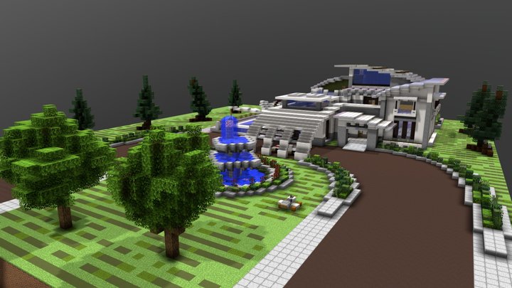 Minecraft Modern House 3D Model