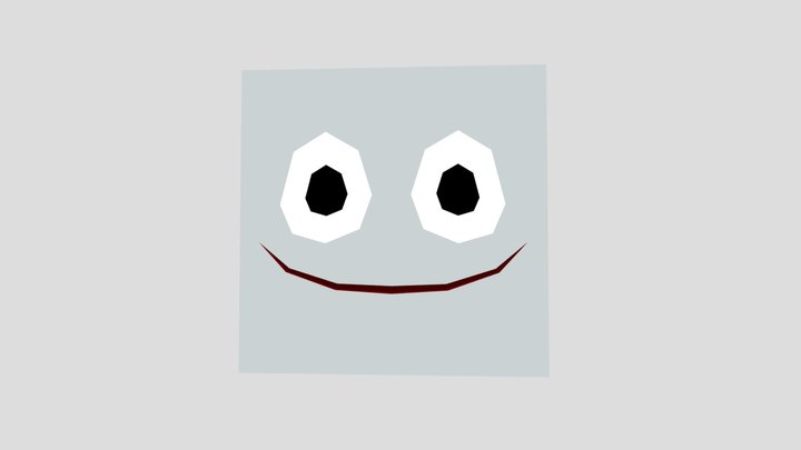 a cube with a face 3D Model