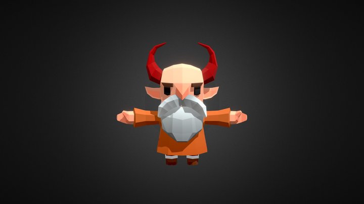 Stylized | Low Poly Character | Old Man 3D Model