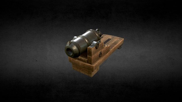 Naval carronade 24lb (low poly) 3D Model
