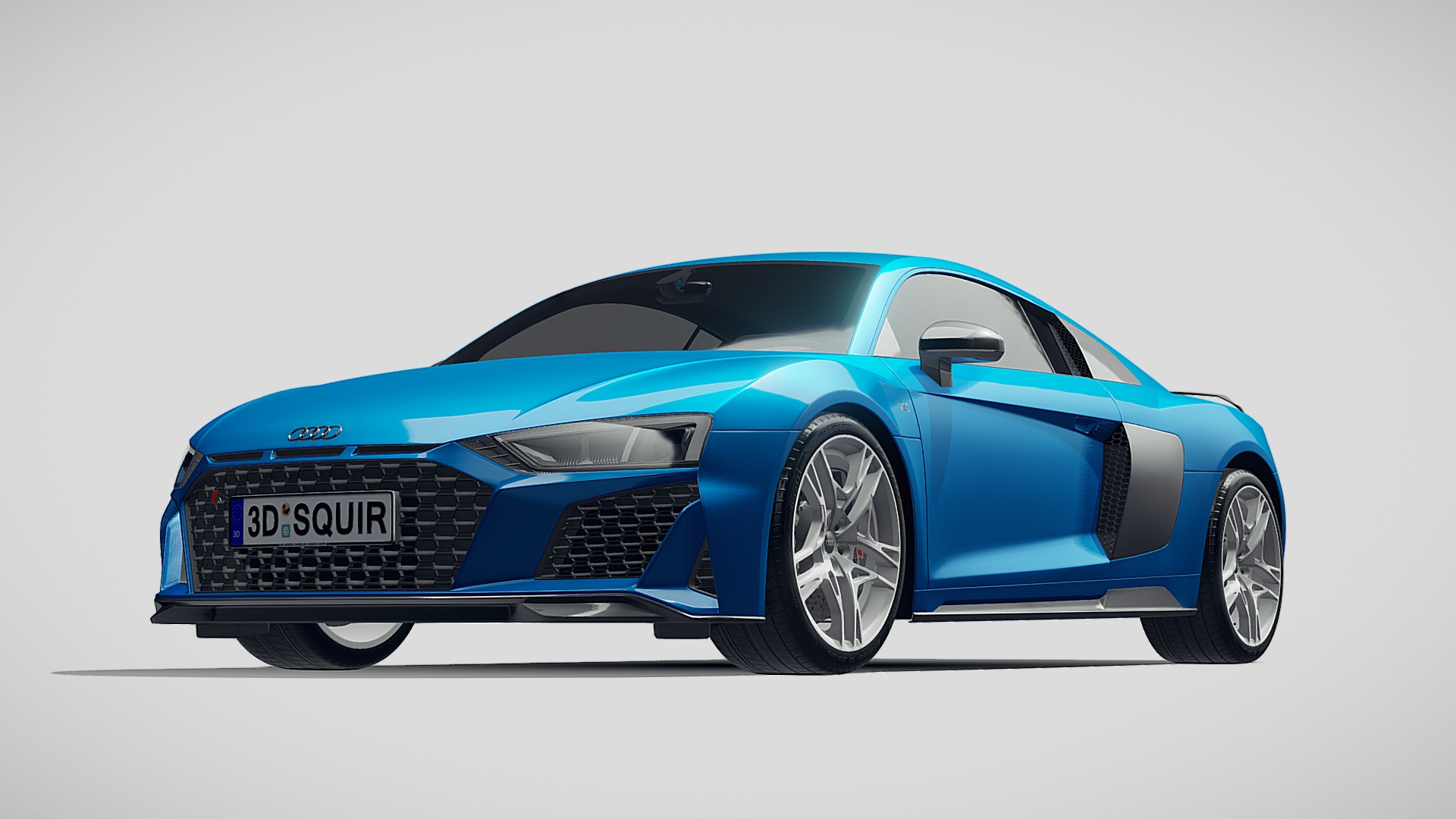 3D model Audi R8 2019 - This is a 3D model of the Audi R8 2019. The 3D model is about a blue sports car.
