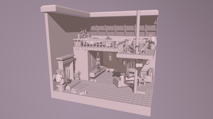 Apartment Diorama - Part 2 of 3 3D Model