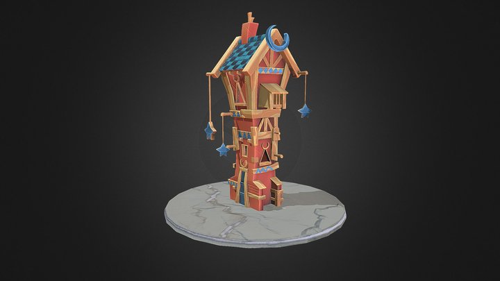 Stylized House Lowply 3D Model