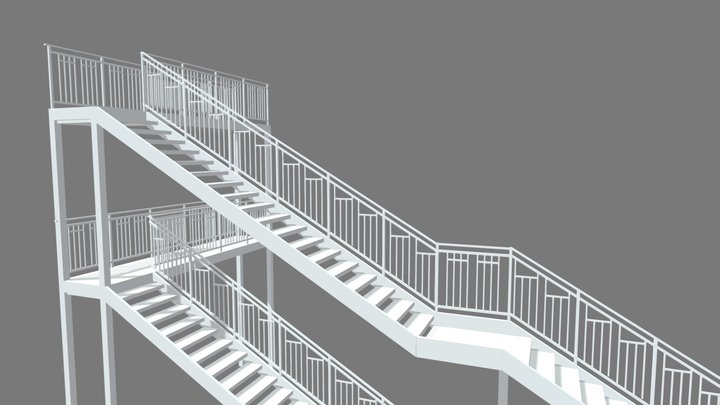 Double Stair - Lake Life 3D Model