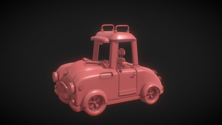 Cartoon Car Model -  No textures 3D Model