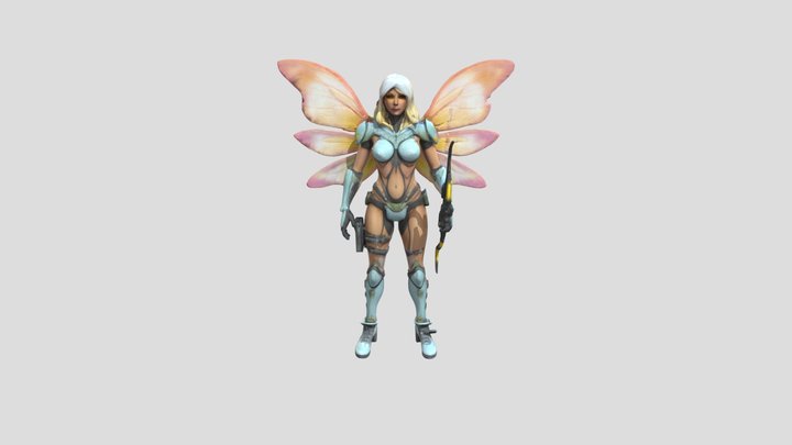 highly detailed fairy  Sci-Fi bounty hunter 3D Model