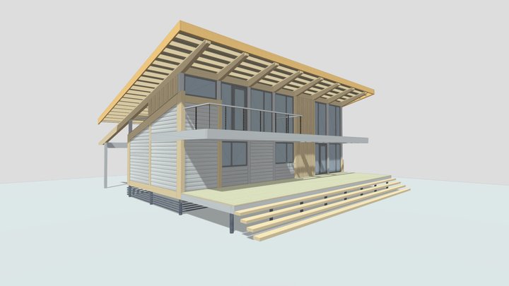 Скандинавия-130 - фахверковый дом 3D Model