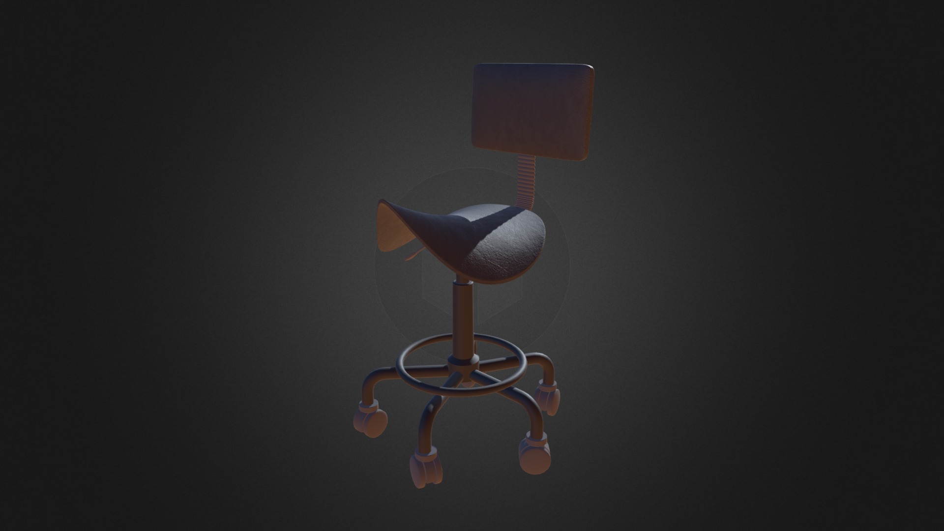 3D model Salon Stool D Model - This is a 3D model of the Salon Stool D Model. The 3D model is about a chair with a lamp on top.