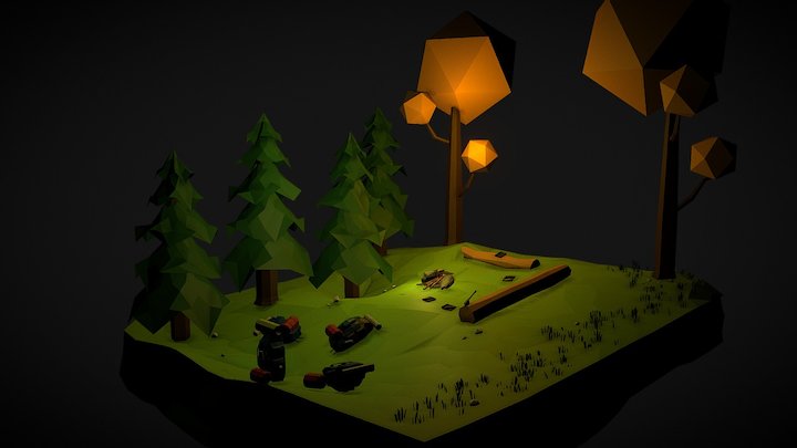 Camping Scene 3D Model