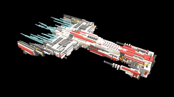 Starship Frigate 3D Model