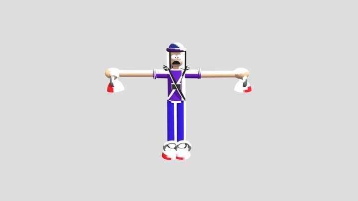 suction cup man with sucion cups (NO RIGS) 3D Model