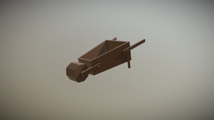 Carrinho de mão LowPoly 3D Model