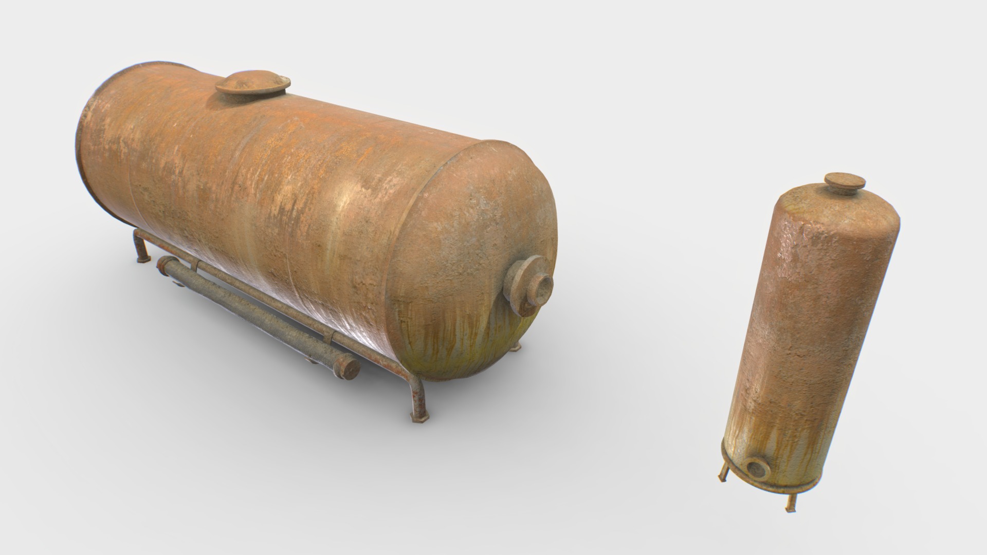 3D model Rusty and old Industrial Tank - This is a 3D model of the Rusty and old Industrial Tank. The 3D model is about a close-up of a gavel.