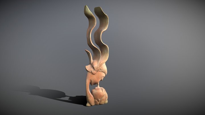 Wood kiss sculpture Pop2 scan 3D Model