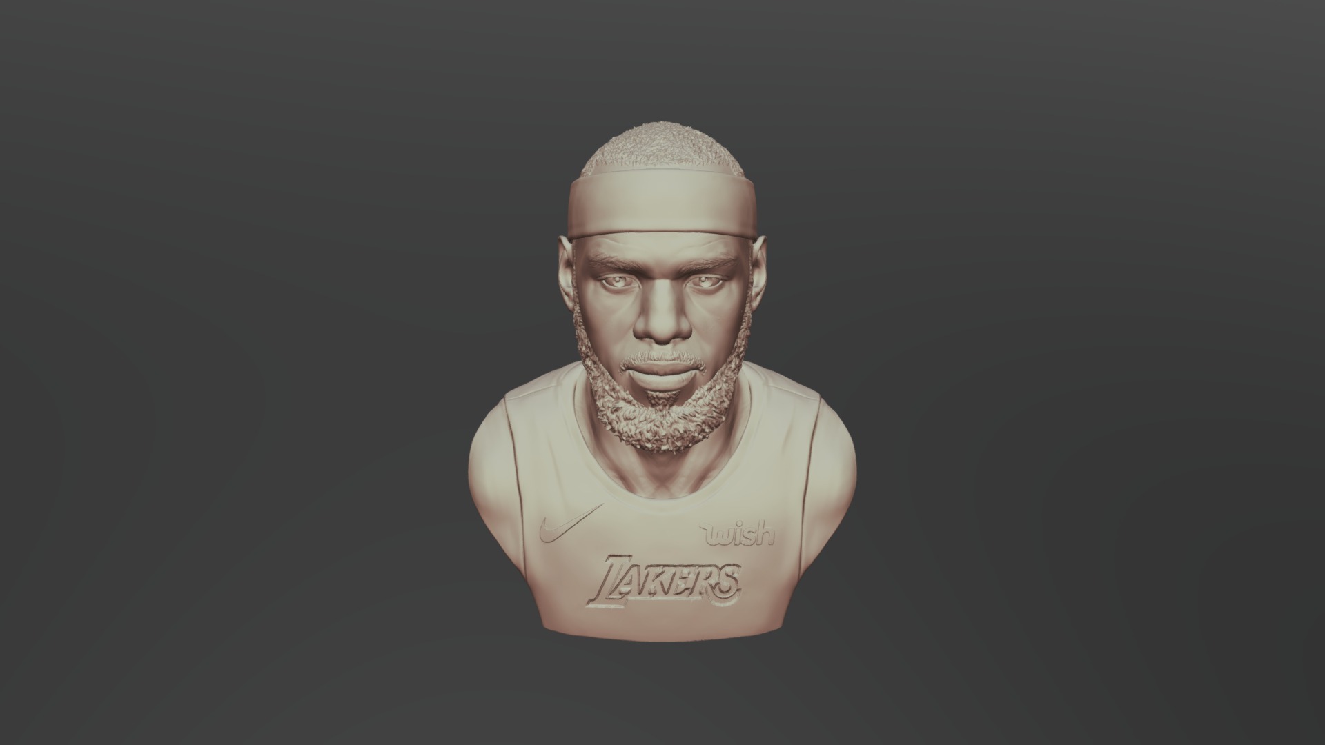 3D model Lebron James in Lakers jersey Ready to 3D print - This is a 3D model of the Lebron James in Lakers jersey Ready to 3D print. The 3D model is about a person with a beard.