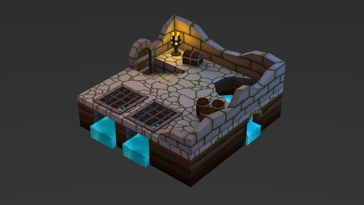 Small Dungeon Diorama 3D Model