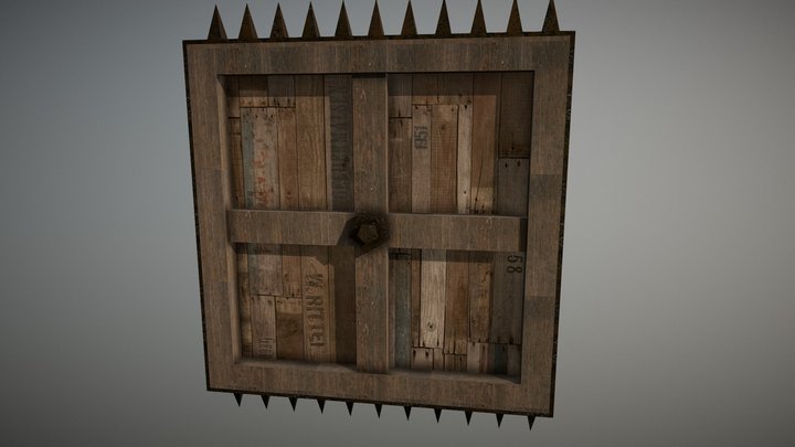 square obstacle with spikes 3D Model