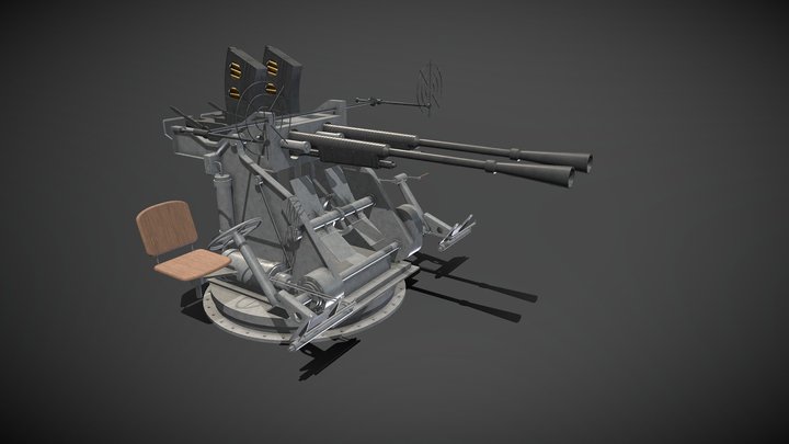 25 mm/60 (1") Type 96 Twin 3D Model