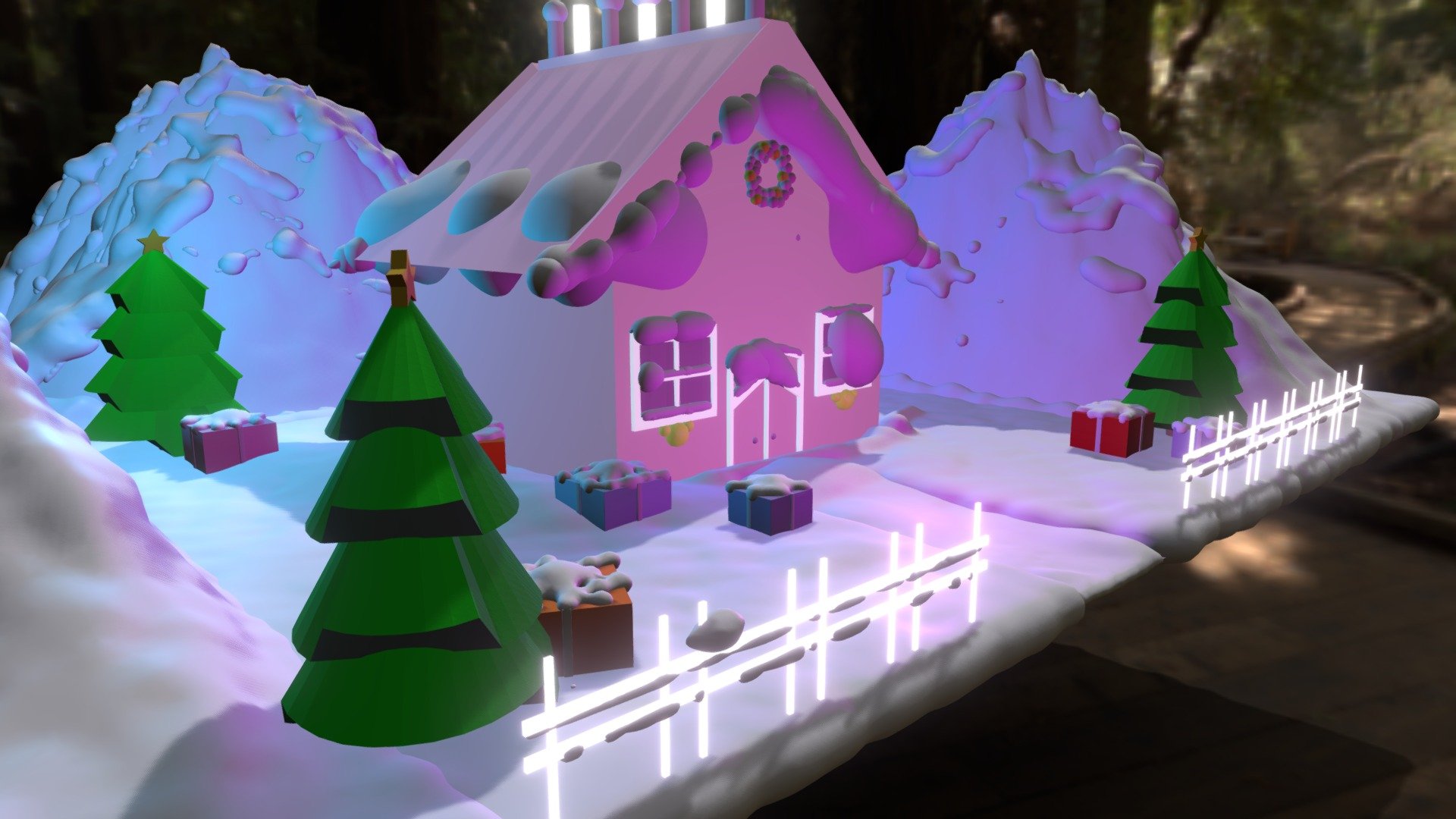 Pink Christmas Marry Christmas - Download Free 3D model by Render raven ...