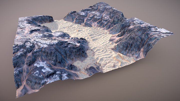 Canyon Dunes Chasm 3D Model