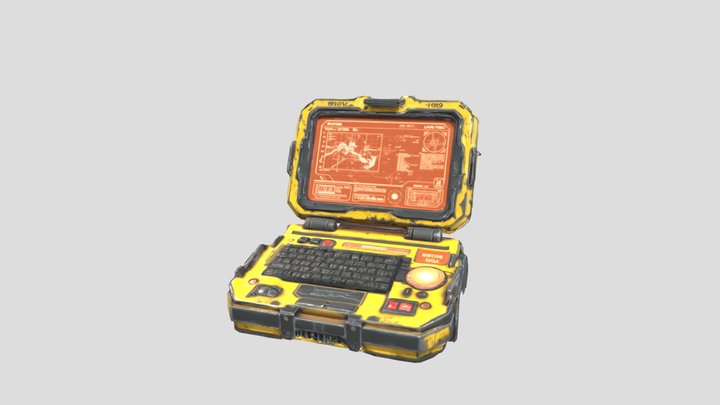 Futuristic Cyberpunk  Terminal 3D Model