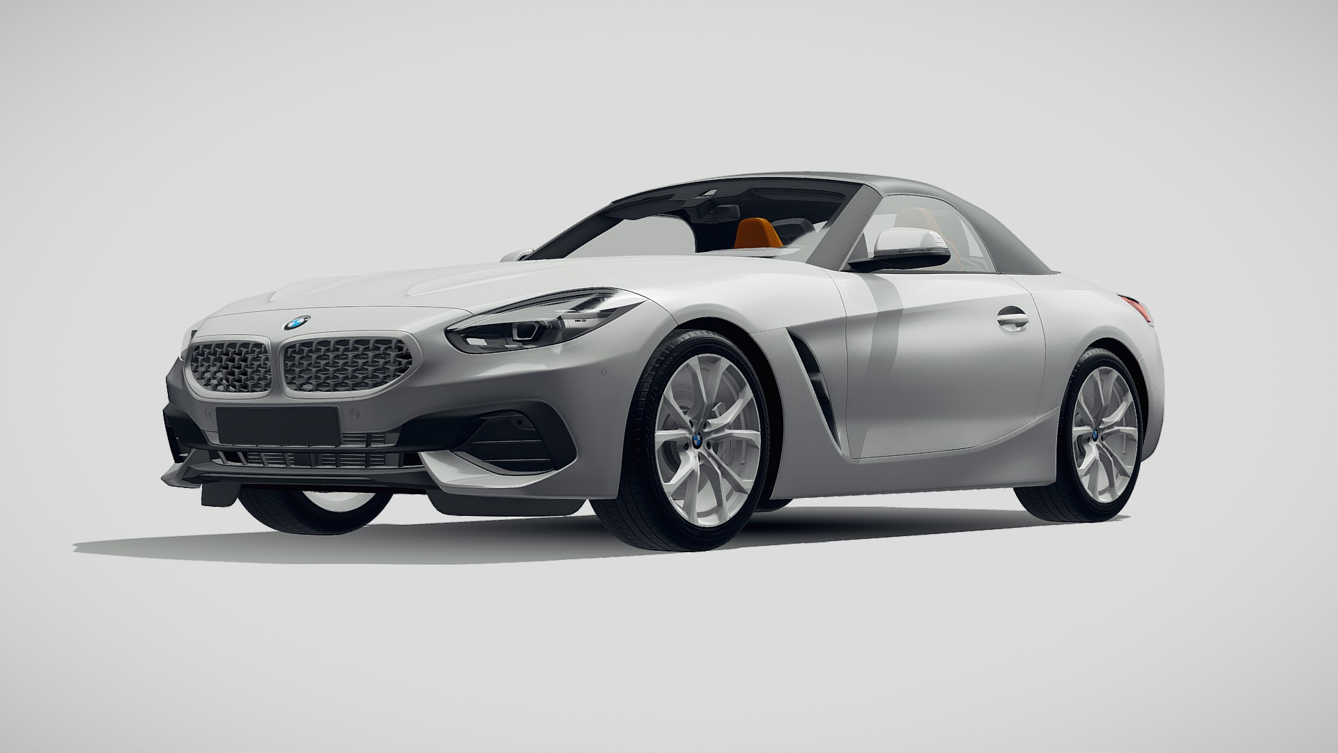 3D model BMW Z4 2019 - This is a 3D model of the BMW Z4 2019. The 3D model is about a silver sports car.